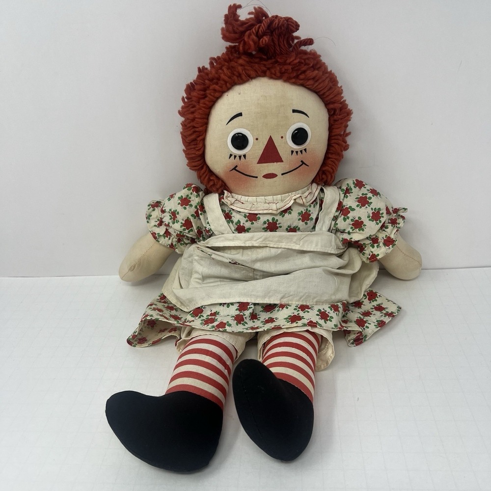 Vintage Knickerbocker Raggedy Ann Doll 15" Cloth Plush Collectible Classic Toy